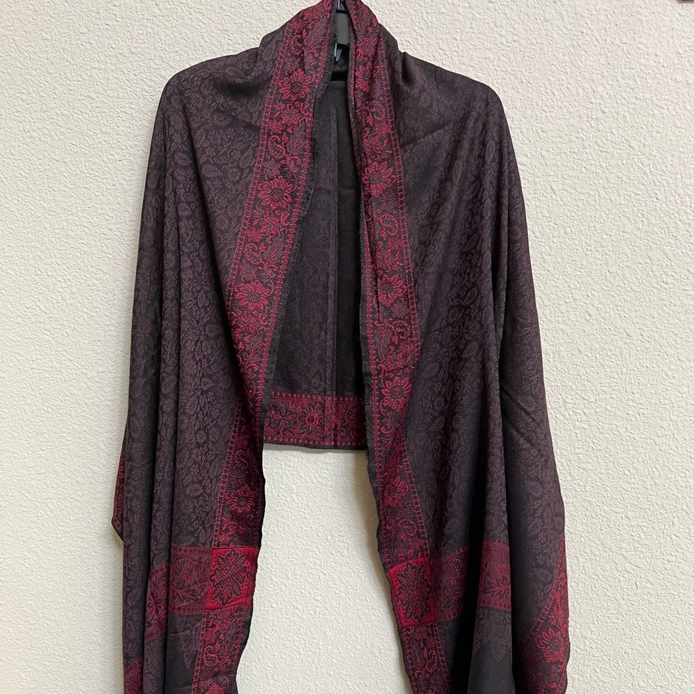 Bordered pattern Reversible Holidays Pashmina Fall Winter Shawl Stole scarf Wrap